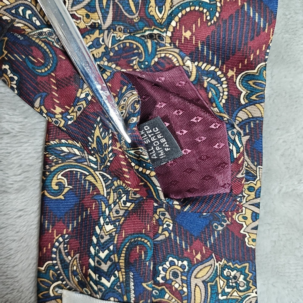 Vintage Givenchy Tie Men 57x3.75 Paisley Floral Monsieur Silk Made USA Old Money - Picture 4 of 7